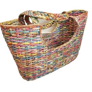 Hand Crafted Multicolor Woven Tote Bag